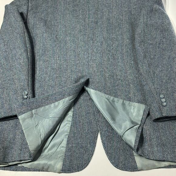 Vintage Kuppenheimer USA 100% Wool Tweed Blazer Gray Blue Stripe ~ Men’s 46R - Picture 11 of 13